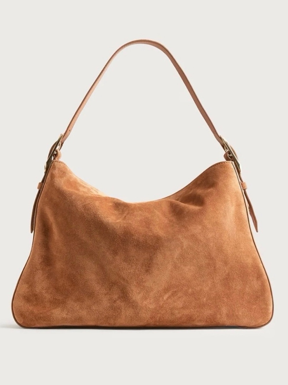 Berkeley Large Suede Shoulder Bag in Tan - Picture 2 of 8